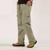 Homens casuais calças quatro estações fina cargas calças homens bolsos zíper elástico cintura calças solta ao ar livre jogging calças esportivas homens 211112