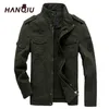 HANQIU Merk M-6XL Bomberjack Mannen Militaire Kleding Lente Herfst Mannelijke Jas Solid Losse Leger Militaire Jas 210927