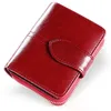 Genuine Leather Wallet 2021 Fashion Female Women Anti Theft Business Card Holder Zipper Snap Luxury Coin Purse Woman