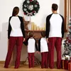 Christmas Family Matching Pyjama's Set Herten Elk Gedrukt Volwassen Kind Kinderkleding Top + Broek Kerstmis Slaapkleding Sets Baby Romper