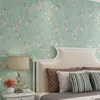 Wallpapers vintage groene gele bloem behang 3d slaapkamer schil en stok zelfklevende muurschildering woonkamer muurpapier kunst w2384251442