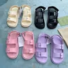 2022 Dames sandaal met Mini Double G Desginer Rubber Platform Sandals Jelly Slippers Roze Purple Fashion Girls Summer Beach Casual schoenen met doos 299