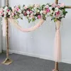 Ghirlande di fiori decorativi Personalizzati Rosa Matrimonio Composizione floreale Arco Angolo artificiale Fiore Vite Finestra Centro commerciale Festa 300v