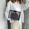 Designer vrouwen schoudertassen transparante cosmetische tas composiet messenger tas mode luxe crossbody combinatie handtas slot hbp