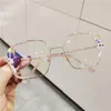 Sunglasses Diamond Women's Flat Lens Anti Blue Light Fatigue Radiation Glasses Computer Goggles Play Mobile Phone Eye Protection