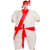 Traje de muñeca de mascota Adultos Sumo Warrior Taekwondo Disfraces inflables Mascota de dibujos animados de Halloween Muñeca Fiesta Juego de rol Decoración Vestir Ropa