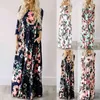 Kvinnor sommar lång klänning 2019 blommig tryck boho strand klänning damer vit maxi kväll fest klänning sundress vestidos de festa 3xl x0521