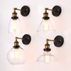 Loft Vintage Industrial Edison Lampy ścienne Clear Glass Lights Antique Copper Wall Lights 110 V 220 V do sypialni 210724