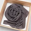 2021 Maleisische premium chiffon sjaal wrap effen / effen kleur moslim vrouwen hijab hoofddoek zomer islamitische lange sjaal pashmina 180x70cm