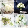 Feestelijke Benodigdheden Tuin Decoratieve Bloemen Kransen Rose Peony Artificial Silk Small Bouquet Home Party Decoratie Fake Flower for Wedding