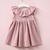 2021 Princess Bow Baby Girl Dress Sommar Bröllop Födelsedagsfest Kids Klänningar för Tjejer Barnens kostym Tonåring Prom Designs Q0716