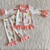 Baby Girls Princess Pink Pajamas Long Sleeves Sleepwear Kids Boutique Wholesale Night Clothes Sets Children Sale Outfits 211025