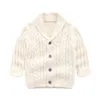 Pull FOCUSNORM 0-3Y automne hiver bébé garçons pull vêtements solide tricot à manches longues simple boutonnage chaud manteau