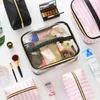 PVC transparente cosmético organizador viajar saco saco set rosa beleza maquiagem maquiagem esteticista vaidade validade necessária viagem