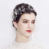 Silver Bridal Headpieces Pearls Beaded Hairband Tiaras Women Headdress Hair Accessories For Wedding Parties CL0115