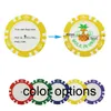 Treinamento de golfe Aids Pinmei Poker Chips Set Big Marcers Pack de 10 Acessórios de argila impressos personalizados com inseguros de ferro 40mm (dia)