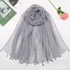 Damska bawełniana lniana wiskoza Hidżab Szalik Tassel Miękki Szal Tassel Fashion Muzułmański Opaska Długie Okłady Tłumików Pashmina Bandanas