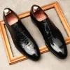 手作り本物の特許レザードレスフォーマルシューズ高品質イタリアのデザイン尖ったつま先オックスフォード社会結婚式の靴男性G4