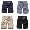 AIOPESON 2021 New Men's Beach Cargo Pants 100% Cotton Casual Shorts Overalls Multi-pocket Solid Color Sports Shorts Men X0628