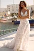 Casual Dresses White 3D Lace Motifs Ceremony Maxi Party Dress Women Sexy V Neck Off Shoulder Backless Beautifully Plus Size XL