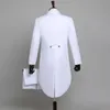 Tuxedo Dress Suits Men Classic Embroidery Shiny Lapel Tail Coat Tuxedo Wedding Groom Stage Singer 2-Piece Suits Dress Coat Tails X0909