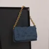 Bolsos de noche Diseñador Bolsos de cadena gruesa Bolso de mujer 2021 Grande Negro Mensajero de gran tamaño Retro Denim Acolchado Hombro Grande 314S