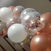 50pcs 12 pouces or rose confettis ballons en latex ballons de fête pour la douche nuptiale de fiançailles de mariage décoration d'anniversaire 210626