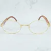 70オフオンラインストアウッドクリア眼鏡フレーム男性のためのレトロな楕円形の眼鏡フレームフレームメンズアクセサリー高級ブランド8903722