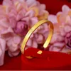 Clouds Carved Luxury Simple Women Cuff Bangle 18k Yellow Gold Filled Fashion Female Jewelry Bracelet