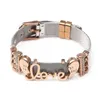 Boosbiy Fashion Rostfritt stål Mesh Märke Armband DIY Crystal Heart Lock Charms Armband Bangle för Kvinnor Smycken Gift Q0719