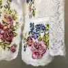 High Quality Fashion Designer Runway Coats Spring Jacket Women's Long Sleeve Flower Embroidery Lace Outerwears Vetement Femme X0721