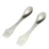 Set di posate portatili in acciaio inossidabile 3in1 Spork Cucchiai Coltello Forchetta Posate Utensili da tavola Multifunzione da campeggio Gadget da picnic