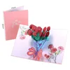 Дня материнской карты 3D всплывающие цветы рождения годовщины подарки открытки дети отца поздравительные открытки