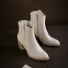 Allbetefoファッションブランドハイヒール本革女性ハイヒール靴冬の女性の足首のブーツスノーレディースブーツ女の子の靴210611