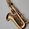 Mark VI Zakrzywiony saksofon sopranowy S SOSOPHONO B Płaski mosiądz Lakier Złoty Instrument drewniany z akcesoriami 9720740