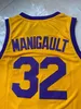 Mens JC Smith # 32 College Don Cheadle Earl Goat Manigault 농구 유니폼 옐로우 스티치 셔츠 S-XXL