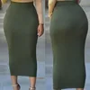 Spódnice Kobiety Skinny ołówek Gruby Spódnica Panie Solidne biodra Wrap Bodycon Wysoka Talia Elastyczna Stretch Slim Long Maxi Jesień