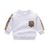 Sicchia per bambini carini per bambini maglioni plaid pullover pullover primaverilo autunno felpe a maniche lunghe bambini maglione di cotone