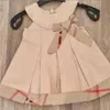 Robe de princesse à carreaux pour petites filles, avec nœud, robes de mode pour enfants, vêtements de créateurs pour tout-petits