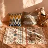 60x90cm Retro Bohemian Hand Woven Tassel Carpet for Home Living Room Window Bedside Linen Rug Table Runner Door Mat Decor 220301