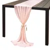 Long Chiffon Table Runner for Wedding Party Banquets Bridal Home Arches Cake Decoration (70*305cm) 210708