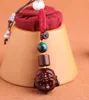 creative maitreya buddha key rings small gift Luxury pendant wood rosewood woven rope keychain