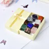 10pcs/set天然石のクリスタルジェムストーンチャクラヒーリングストーンクォーツミネラルオーナルメントホームデコレーションギフト箱子供ギフトセット