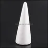 Event Festive Supplies & Garden Party Decoration 30Cm White Solid Foam Diy Cone Children Handmade Craft Aessories For Home Christmas Drop De