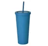 22OZ TUMBLERS Matte Colored Acrylic Tumblers with Lids and Straws Double Wall Plastic Resuable Cup Tumblers