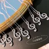 Pendant Necklaces Shiny Zircon 925 Silver Music Note Necklace For Women Fashion Elegant Charm Jewelry Party Birthday Gift