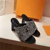 古典的な女性サンダル夏のソフィアハイヒールファッションキャットヒールスライド本革スリッパ印刷靴パーティーウェディング2021