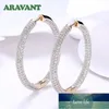 925 Silver 34mm 18K Gold Circle Hoop Earrings For Women Fashion Wedding Jewelry Factory price expert design Quality Latest Style Original Status