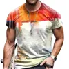 남성용 빈티지 대형 짧은 소매 티셔츠 여름 하라주쿠 민족 스타일 3D 프린트 o collared graphic t- 셔츠 남자 c