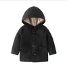 Neue Frühling Herbst Baby Jungen Mädchen Windjacke Jacken Kinder Mit Kapuze Mäntel Neue Mode Kinder Woolen Outwear Jungen Jacke Mädchen Schleie Mantel